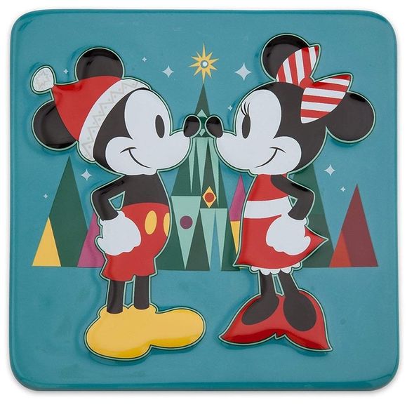 Disney Other - Disney Mickey Minnie Christmas Holiday Cheer Trivet EUC